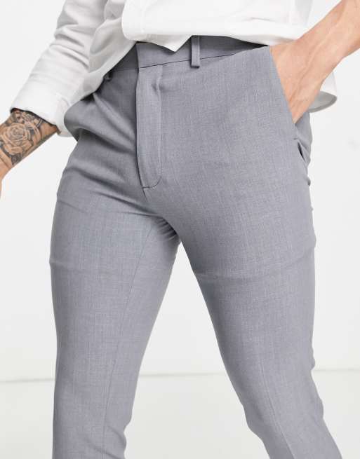 ASOS DESIGN super skinny suit pants in mid gray