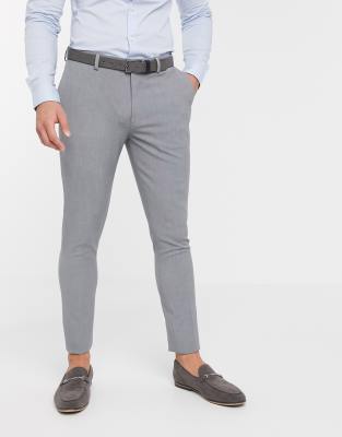 skinny grey suit pants
