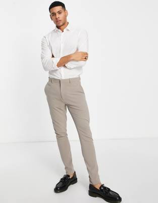 ASOS DESIGN super skinny suit pants in mushroom | ASOS