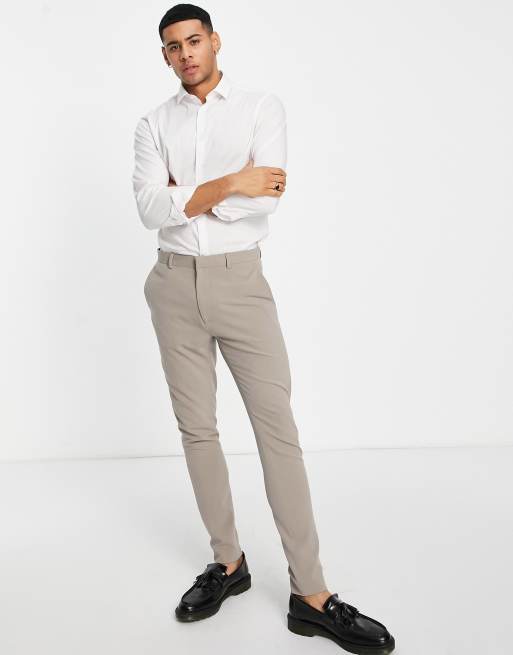 ASOS DESIGN super skinny suit pants in mushroom