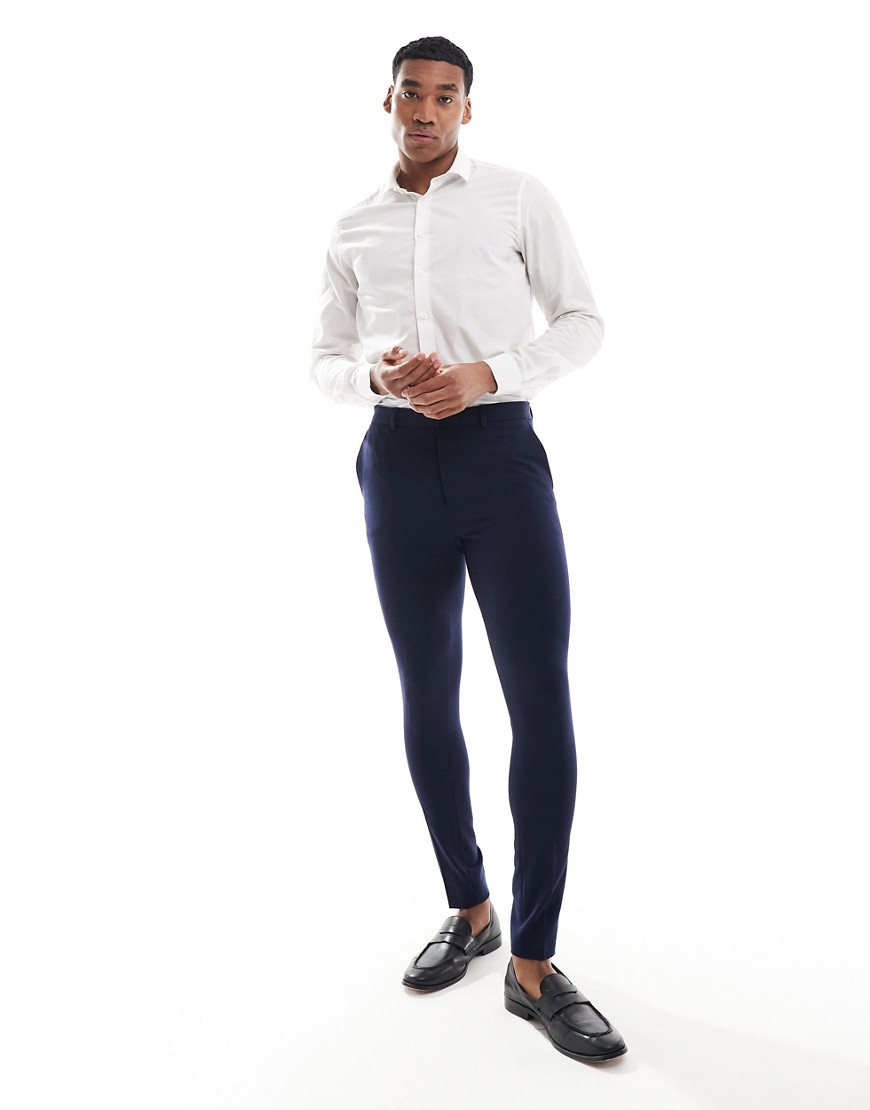 Asos Design Super Skinny Suit Pants In Navy