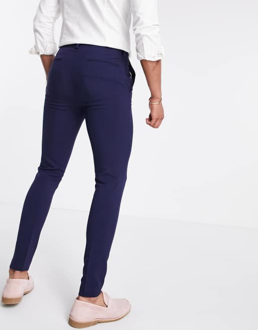 ASOS DESIGN super skinny suit pants in navy