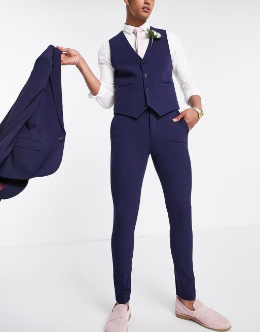 ASOS DESIGN super skinny suit pants in navy