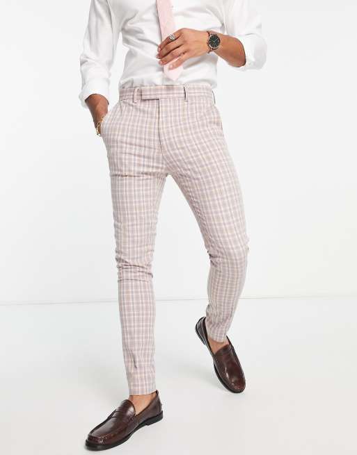 Men's Skinny Light Pink Suit Pants