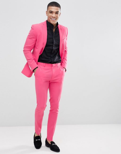 Super Skinny Pink Suit Pants