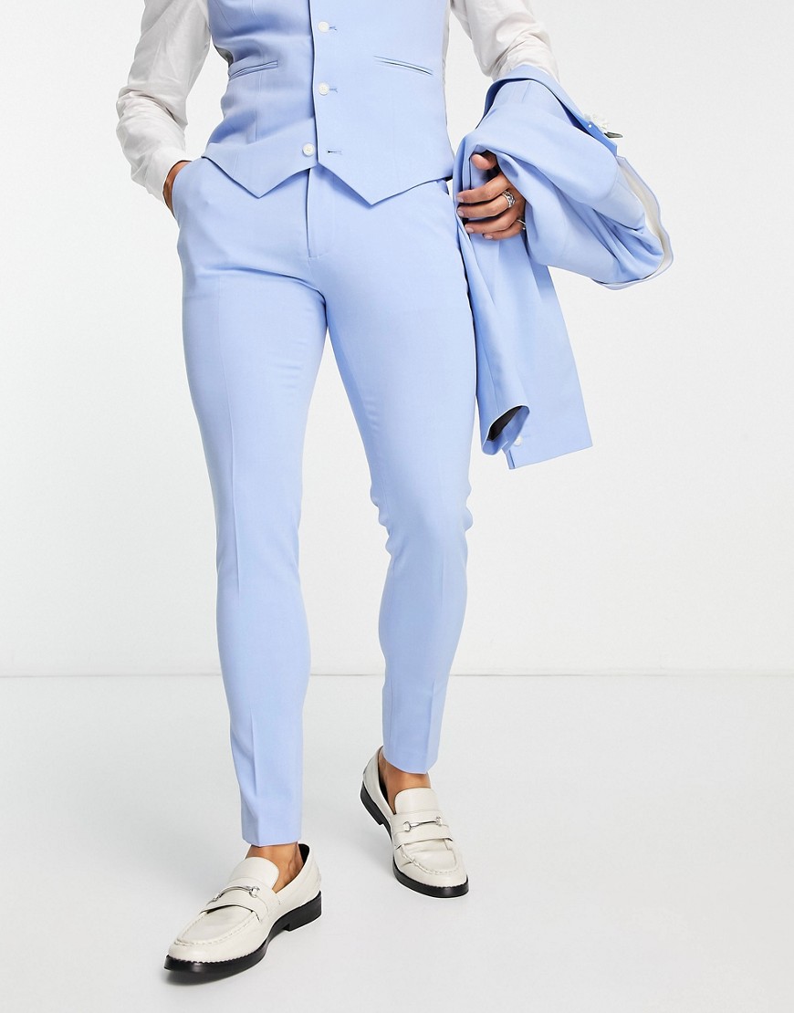 Asos Design Super Skinny Suit Pants In Powder Blue