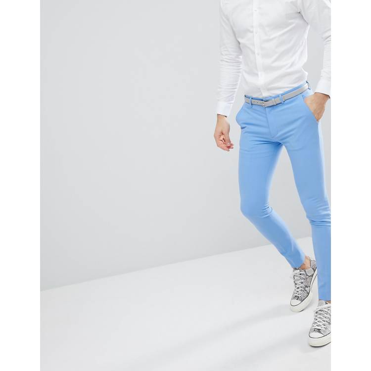 ASOS DESIGN super skinny suit pants in light blue