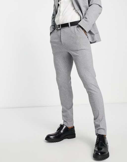 ASOS DESIGN super skinny suit pants in puppytooth in black