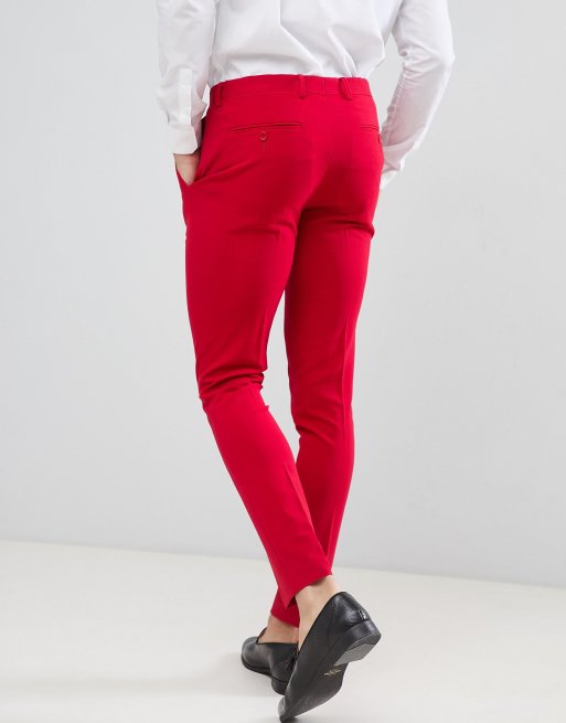 ASOS Asos Skinny Jeans in Red for Men