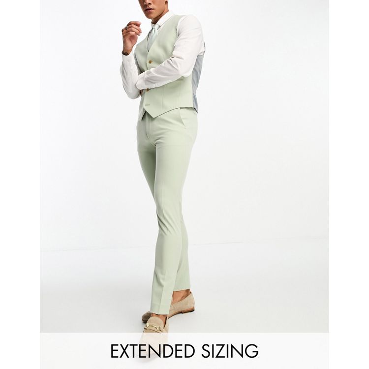 Textured Suit Pants - Sage green - Kids