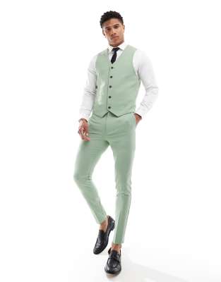 Asos Design Super Skinny Suit Pants In Sage-green