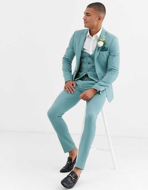 ASOS DESIGN super skinny suit pants in light blue