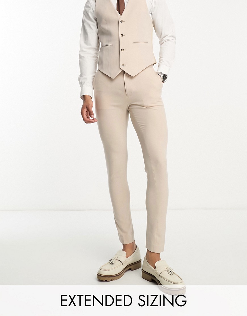 super skinny suit pants in stone-Neutral