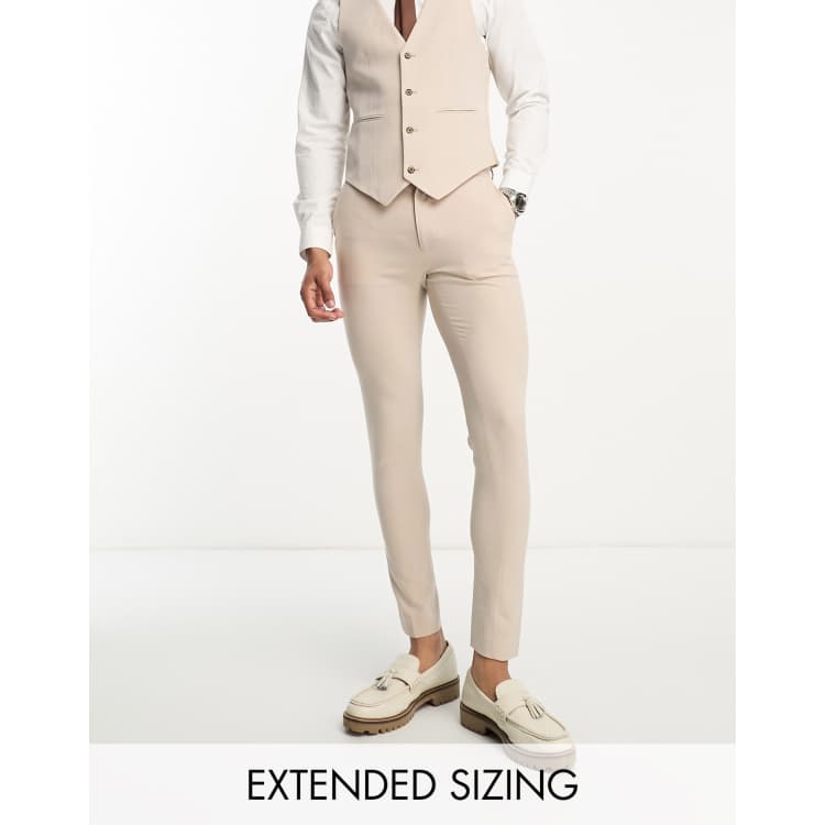 ASOS Cigarette Leg Suit Pants In Stone for Men