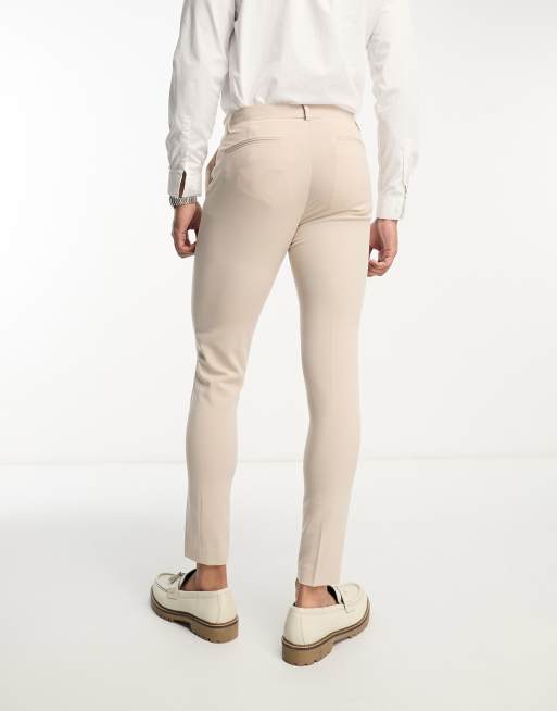 ASOS Cigarette Leg Suit Pants In Stone for Men