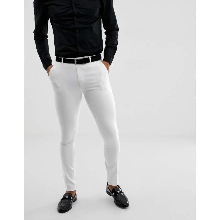 ASOS Skinny Suit Cropped Pants In White for Men