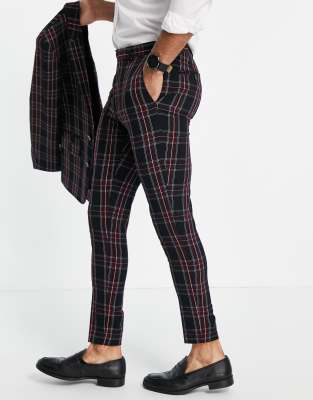 super skinny plaid pants