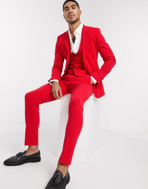 Red skinny hot sale dress pants