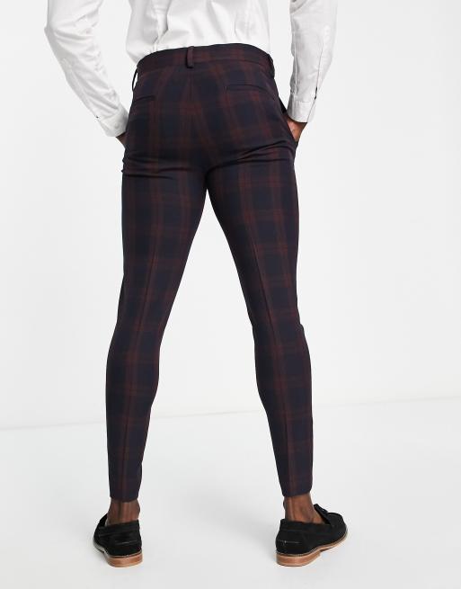 Burgundy plaid pants store womens