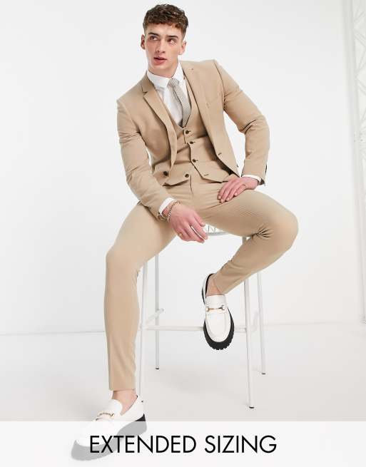 Camel Relaxed Fit Suit Trousers