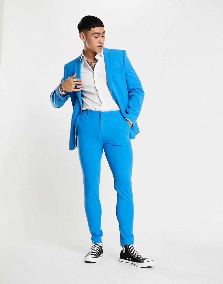 ASOS DESIGN super skinny suit trousers in electric blue