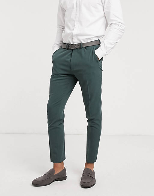 ASOS DESIGN super skinny suit trousers in forest green