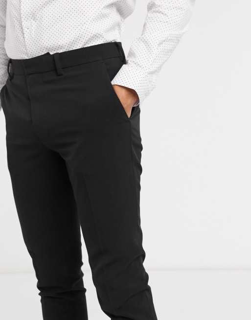 ASOS DESIGN super skinny suit trousers in four way stretch in black