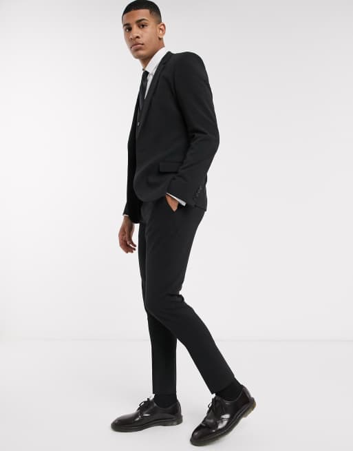 ASOS DESIGN super skinny suit trousers in four way stretch in black