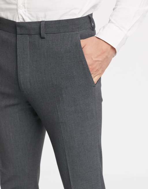ASOS DESIGN super skinny suit trousers in four way stretch in charcoal, 3 of 4