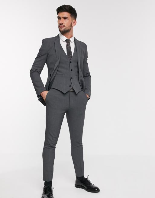 ASOS DESIGN super skinny suit trousers in four way stretch in charcoal, 4 of 4