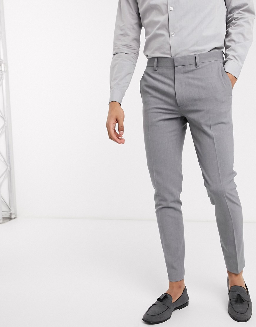 ASOS DESIGN super skinny suit trousers in four way stretch in mid grey