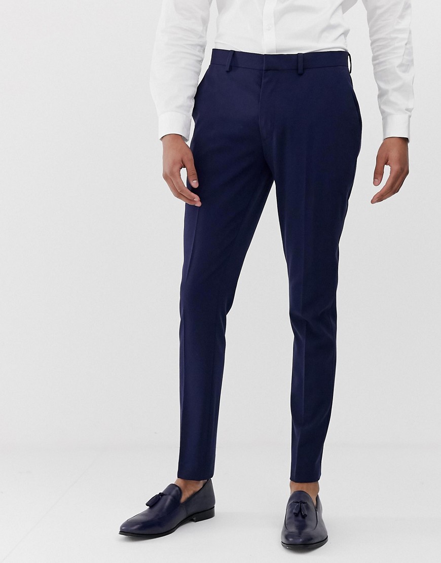ASOS DESIGN super skinny suit trousers in navy