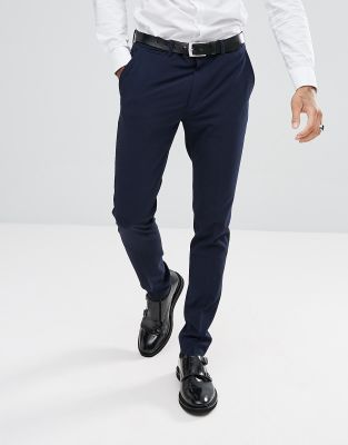navy skinny suit trousers