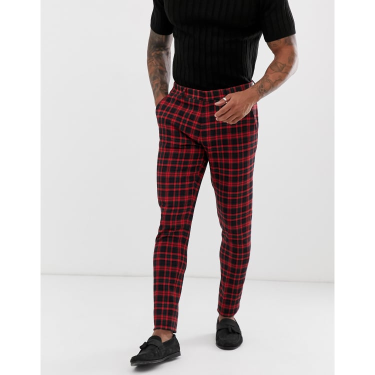 Asos mens hot sale checkered trousers