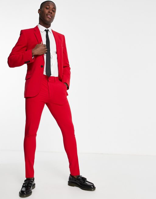 asos red trouser suit