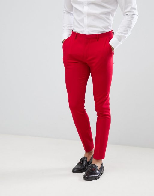 Red dress hot sale pants