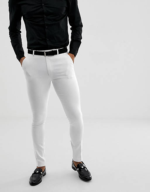ASOS DESIGN super skinny suit trousers in white | ASOS