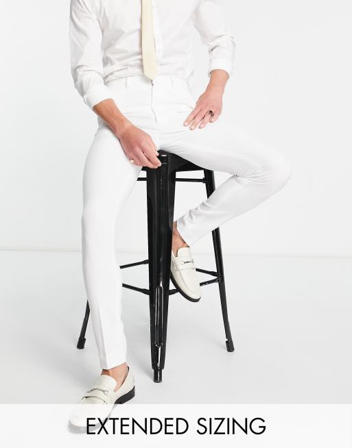 White skinny hot sale leg pants suit