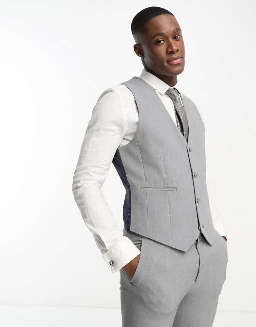 Asos grey waistcoat sale