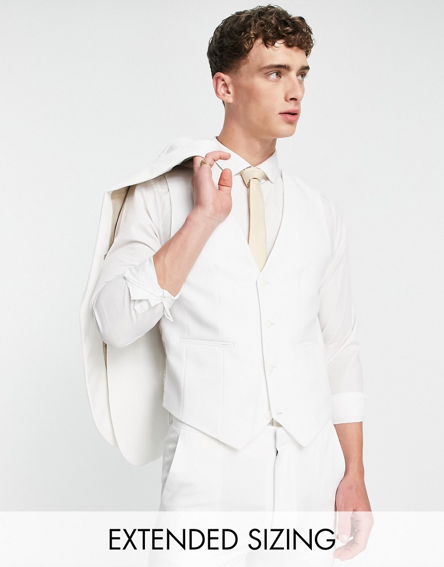 ASOS DESIGN super skinny suit waistcoat in white