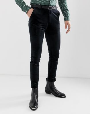 black velvet skinny pants