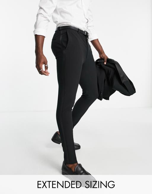 ASOS DESIGN super skinny suit trousers in four way stretch in black