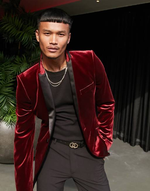 ASOS DESIGN Curve velvet tux suit blazer