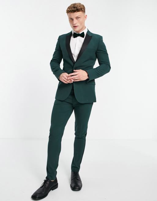 Dark green tuxedo jacket hot sale