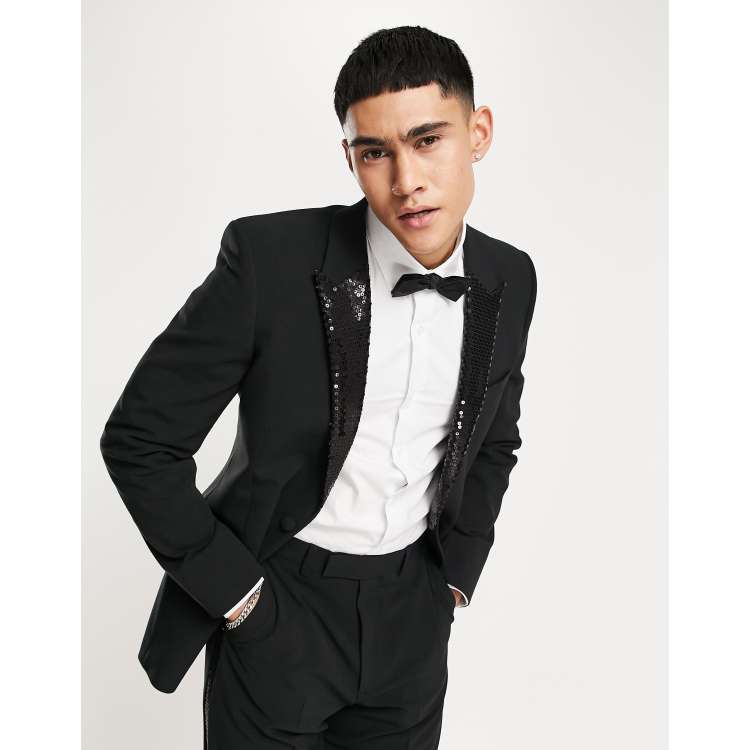 Glittery Black Shade Tuxedo Suit