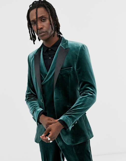 Green velvet 2025 suit jacket