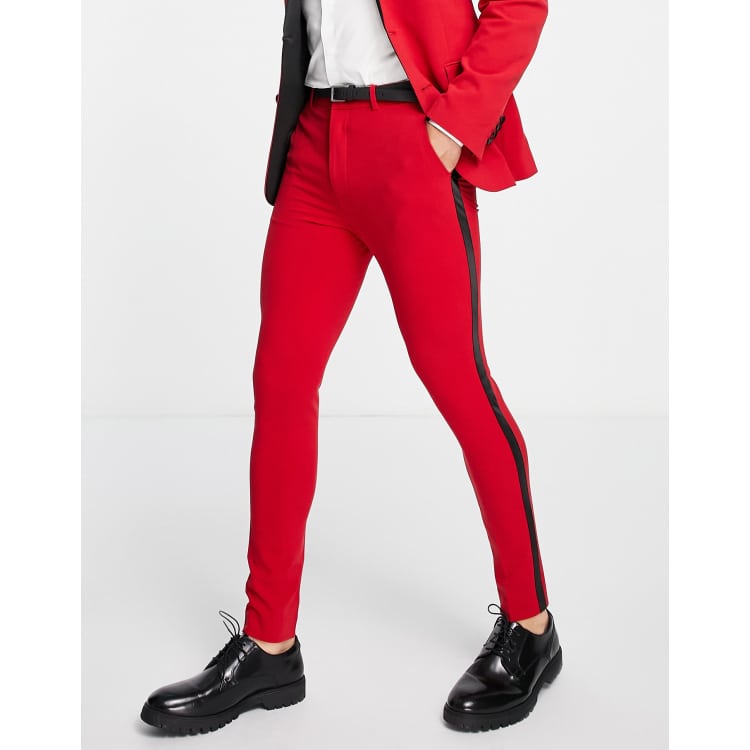 Red tuxedo store stripe jeans