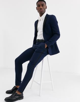 asos skinny navy suit