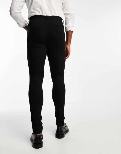 ASOS DESIGN super skinny tuxedo suit pants in black ASOS