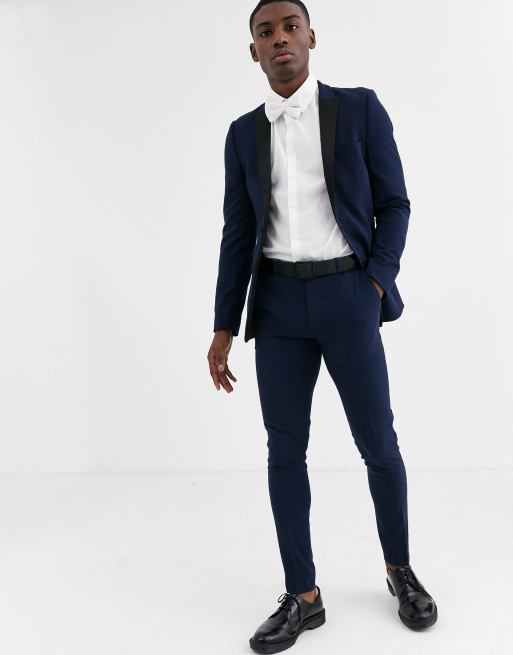 What is the best way to match blue suit pants with a black suit